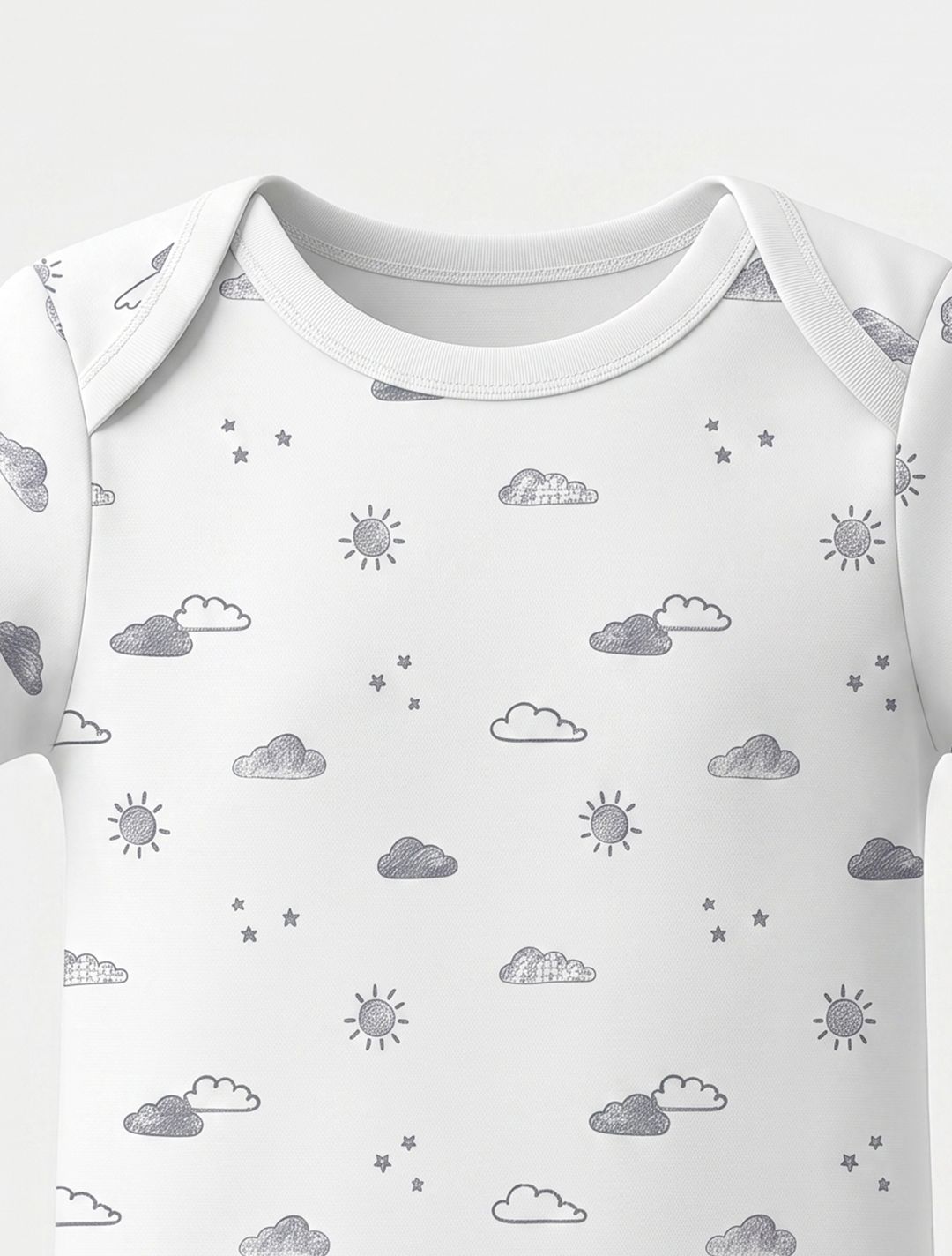 WHITE PRINTED ONESIE