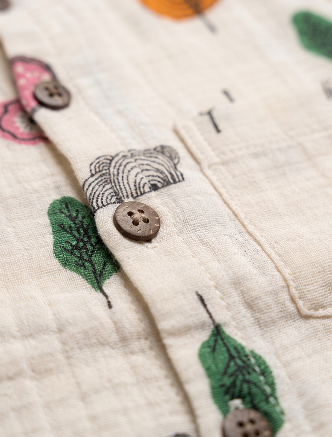 Printed Muslin Shirt & Shorts Co-ord Set – Woodland