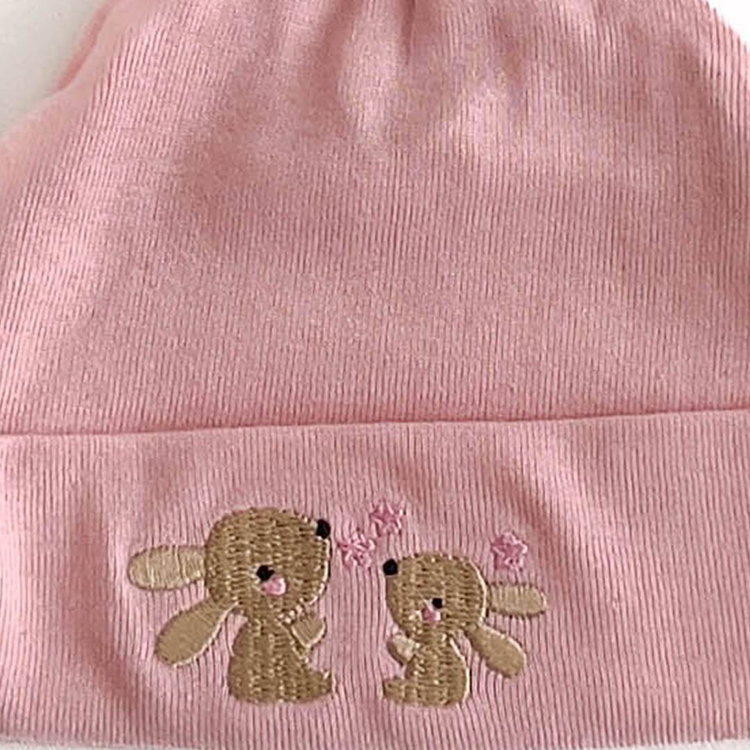 PINK KNOTED BUNNY CAP