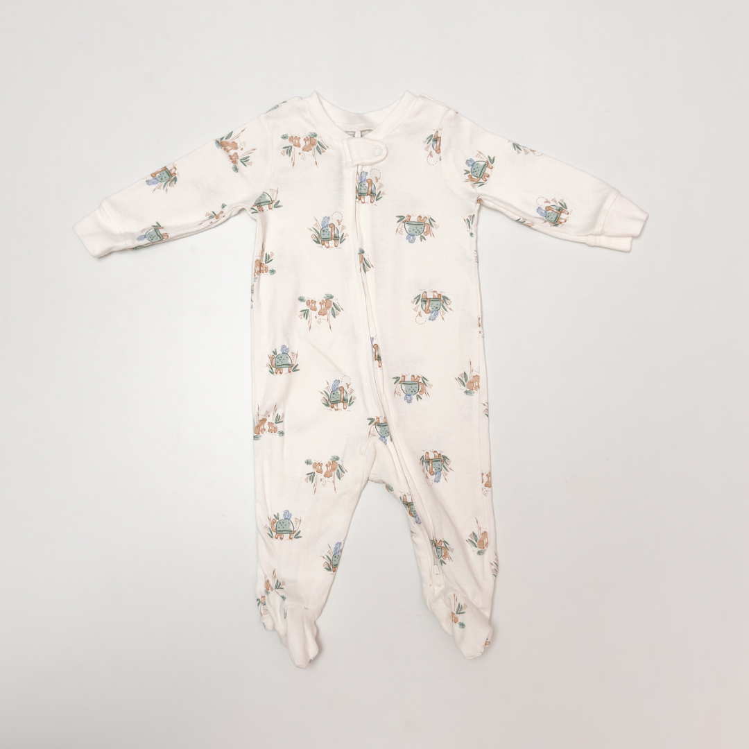 TORTOISE PRINTER ZIPPER SLEEPSUIT