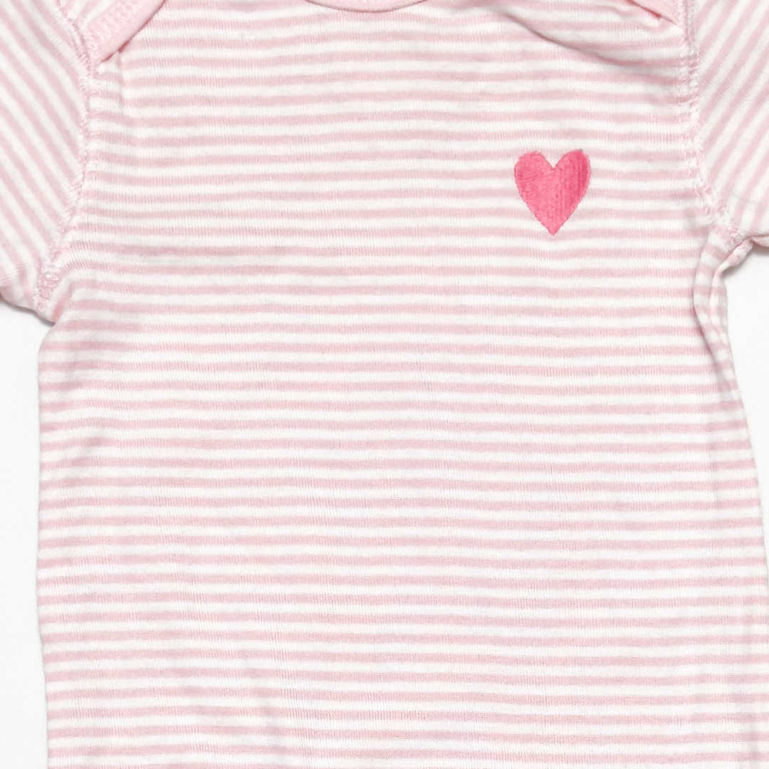 PINK AND WHITE STRIPED ROMPER