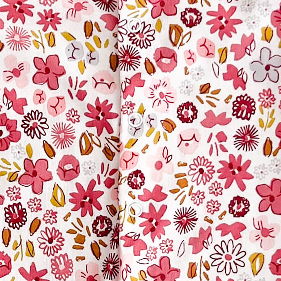 PINK FLORAL PRINTED SLEEPSUIT