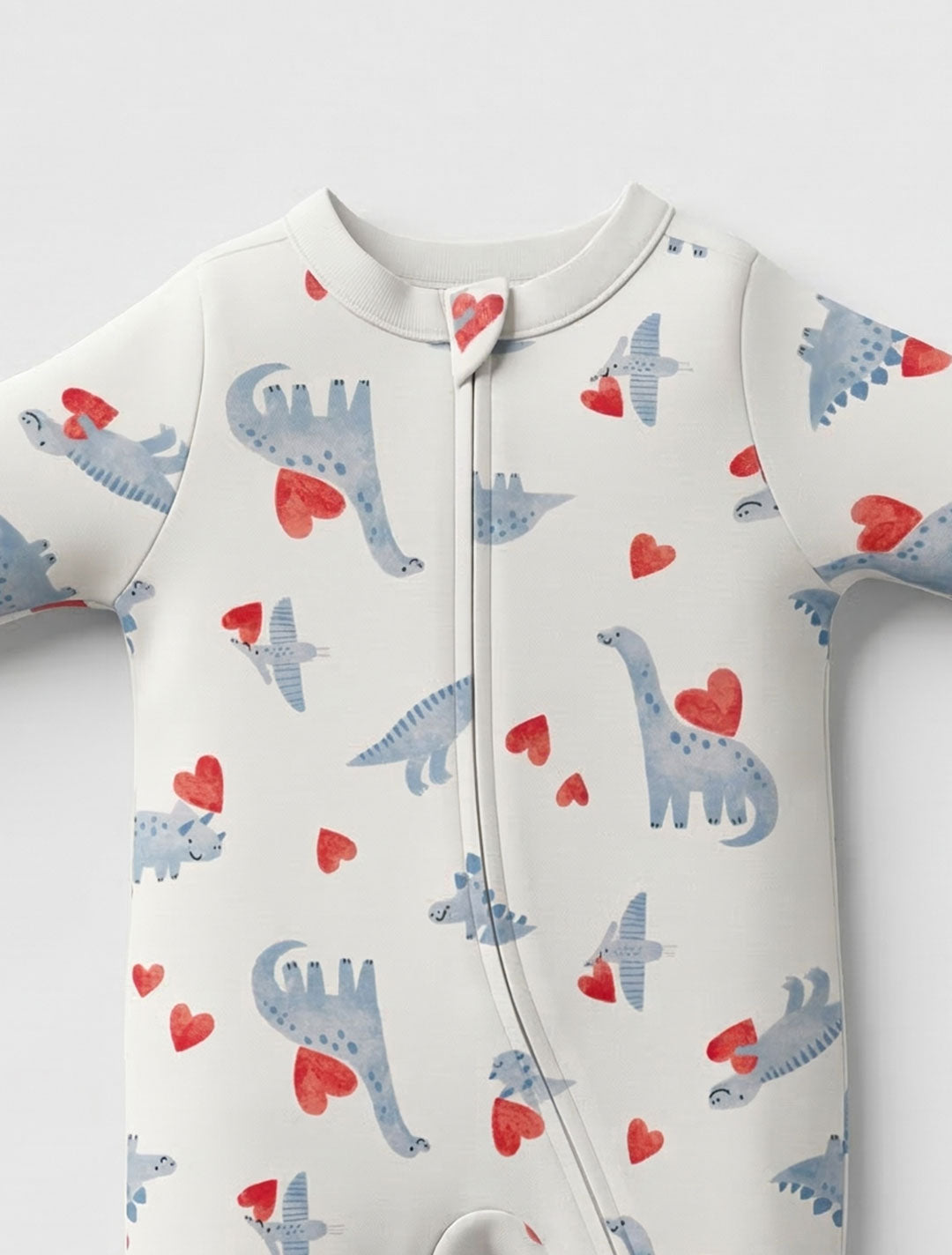 DINO LOVE ZIPPER SLEEPSUIT
