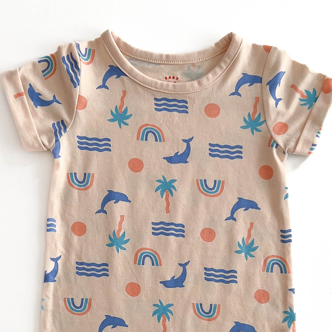 BABY GRAPHIC SHORT SLEEVE JUMPSUIT