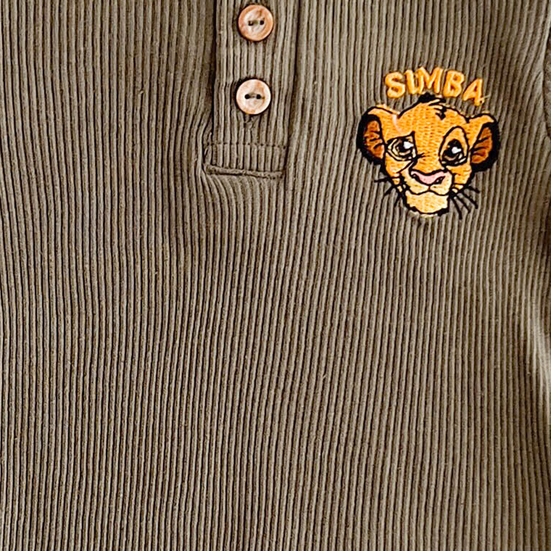 ARMY GREEN RIBBED SIMBA ONESIE