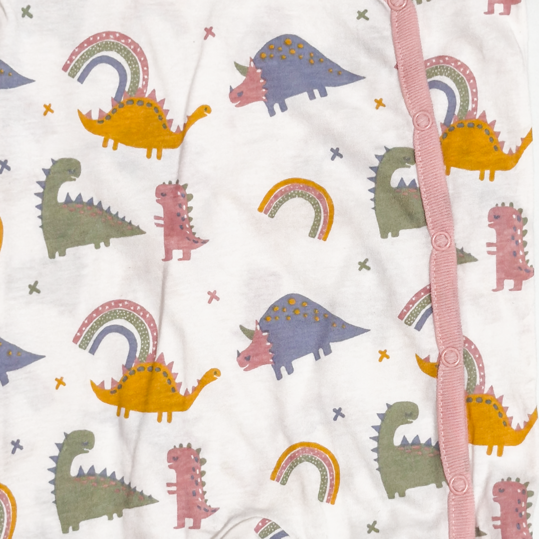 DINO PRINTED PATTERNED SLEEPSUIT