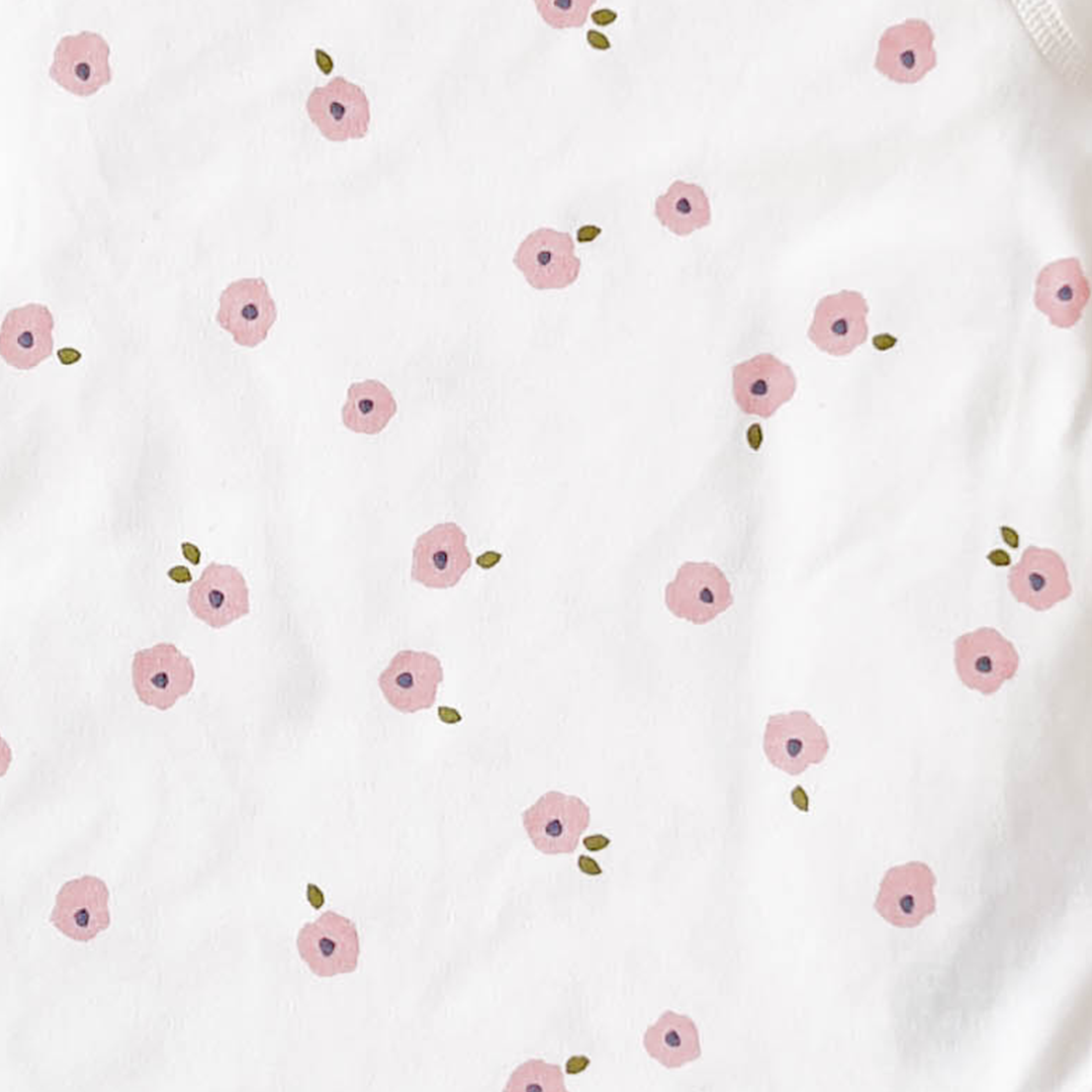 GIRLS PINK FLORAL ONESIE