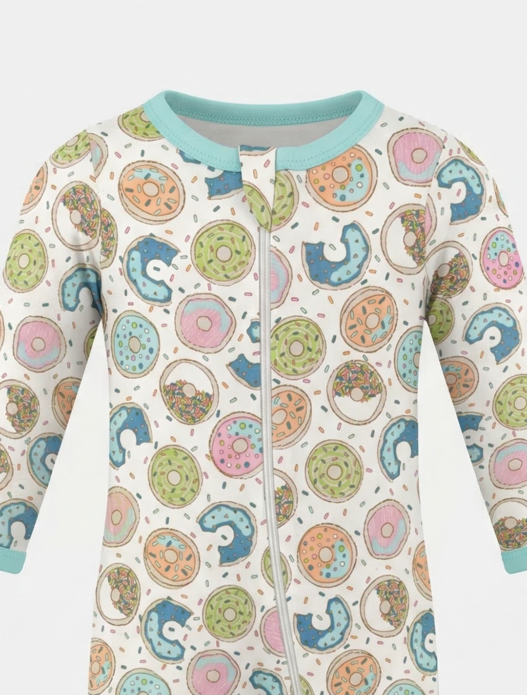 DONUT PRINTED ZIPPER SLEEPSUIT