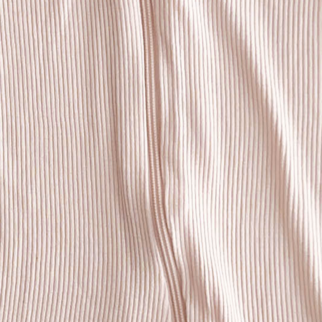 CREAM RIBBED COTTON ROMPER