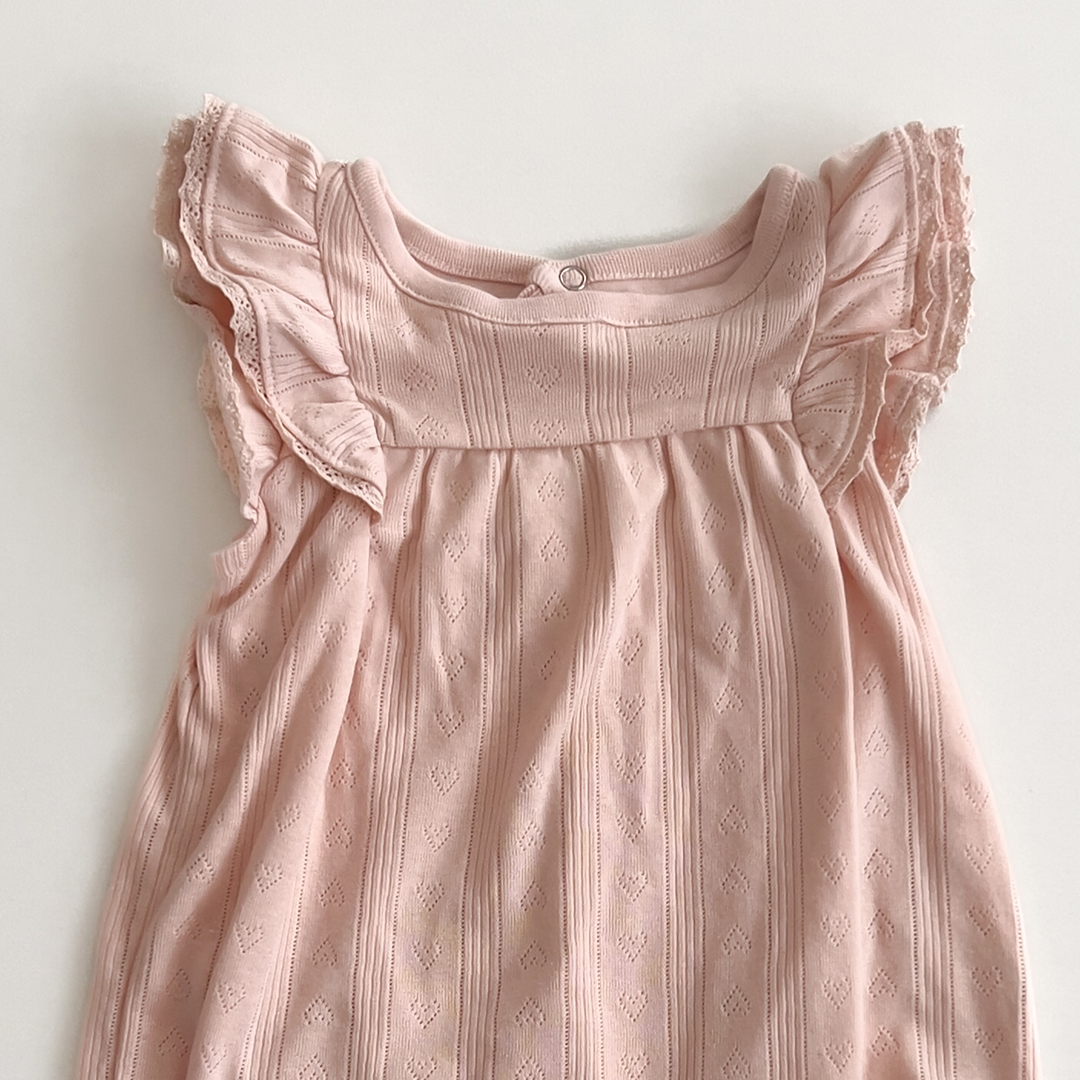 PINK LITTLE PLANET ORGANIC CARTERS BABY POINTELLE BODYSUIT DRESS