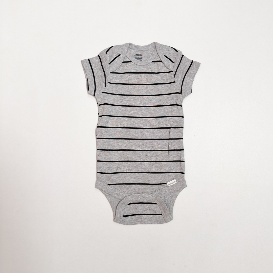 GREY STRIPED ONESIE
