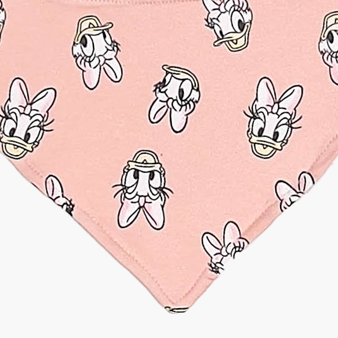 PEACH DUCK PRINTED BANDANA BIBS