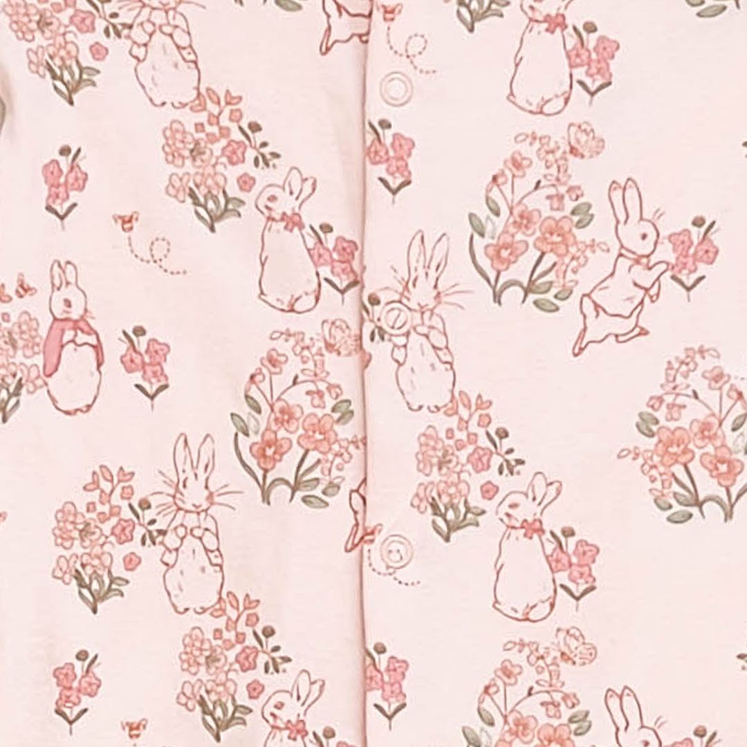 PINK FLORAL GIRLS SLEEPSUIT
