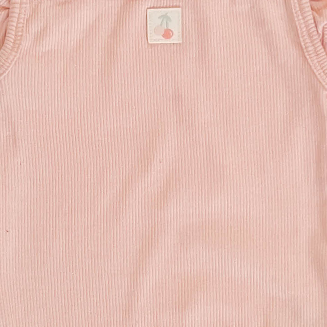 LIGHT PEACH RIBBED ONESIE