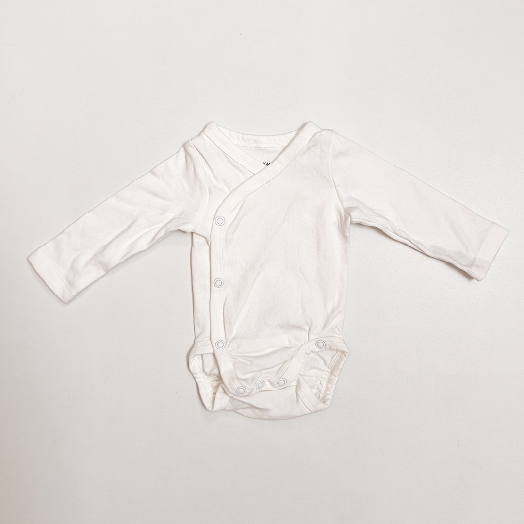 WHITE WRAPOVER UNISEX ONESIE