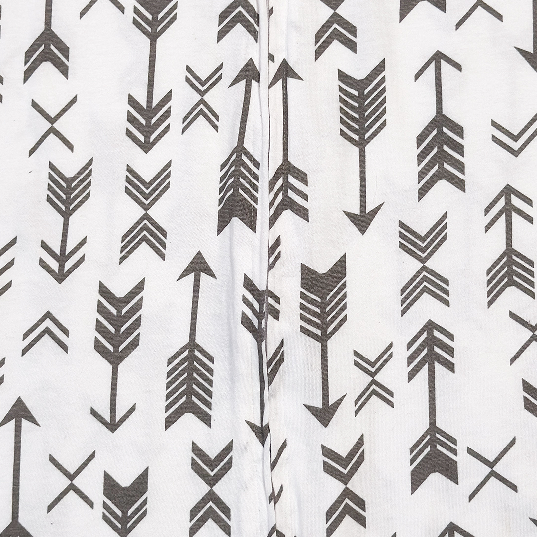 WHITE PATTERNED ONE LAYER COTTON SLEEPING BAG