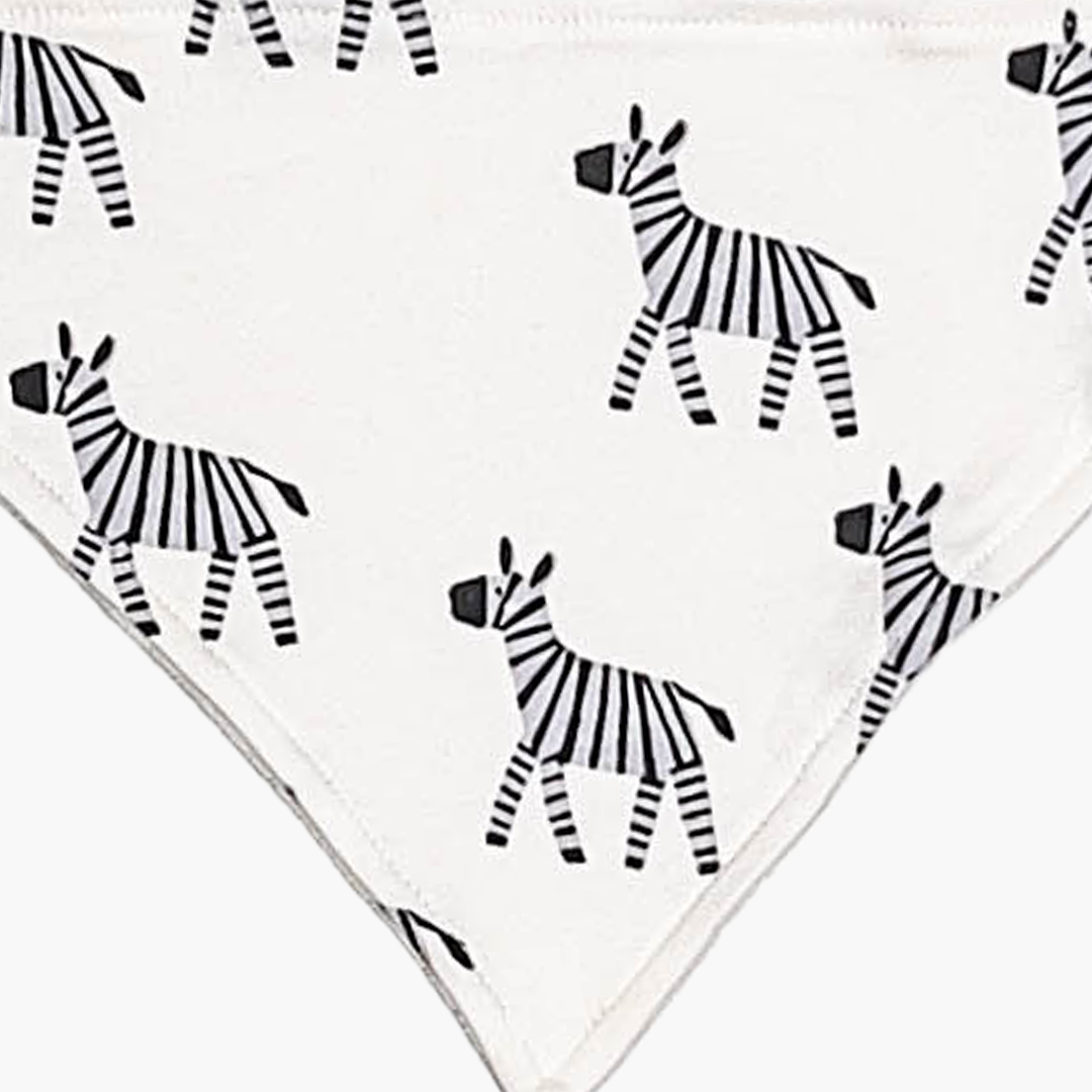 ZEBRA PATTERNED BANDANA BIBS