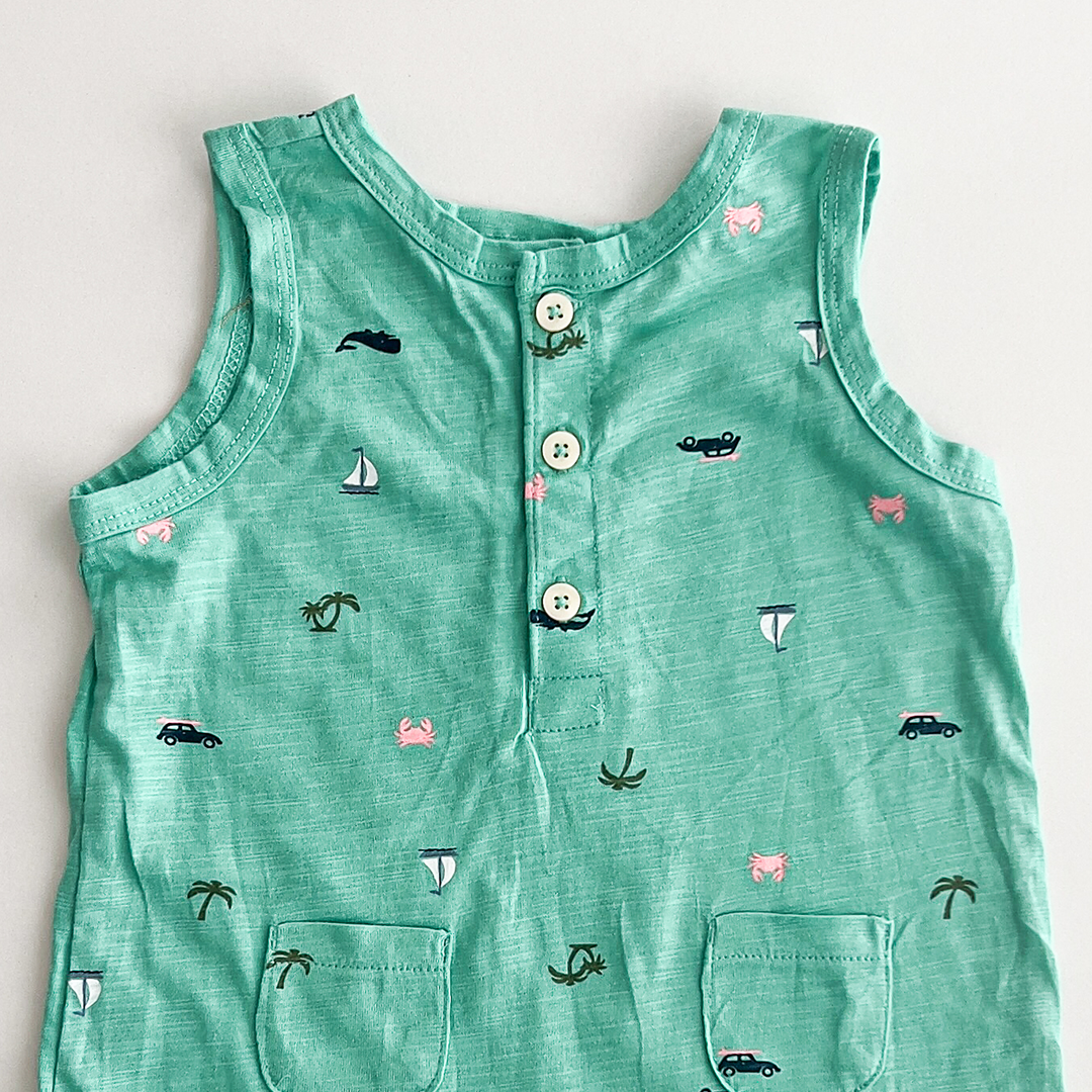 GREEN PRINTED JUMPSUIT