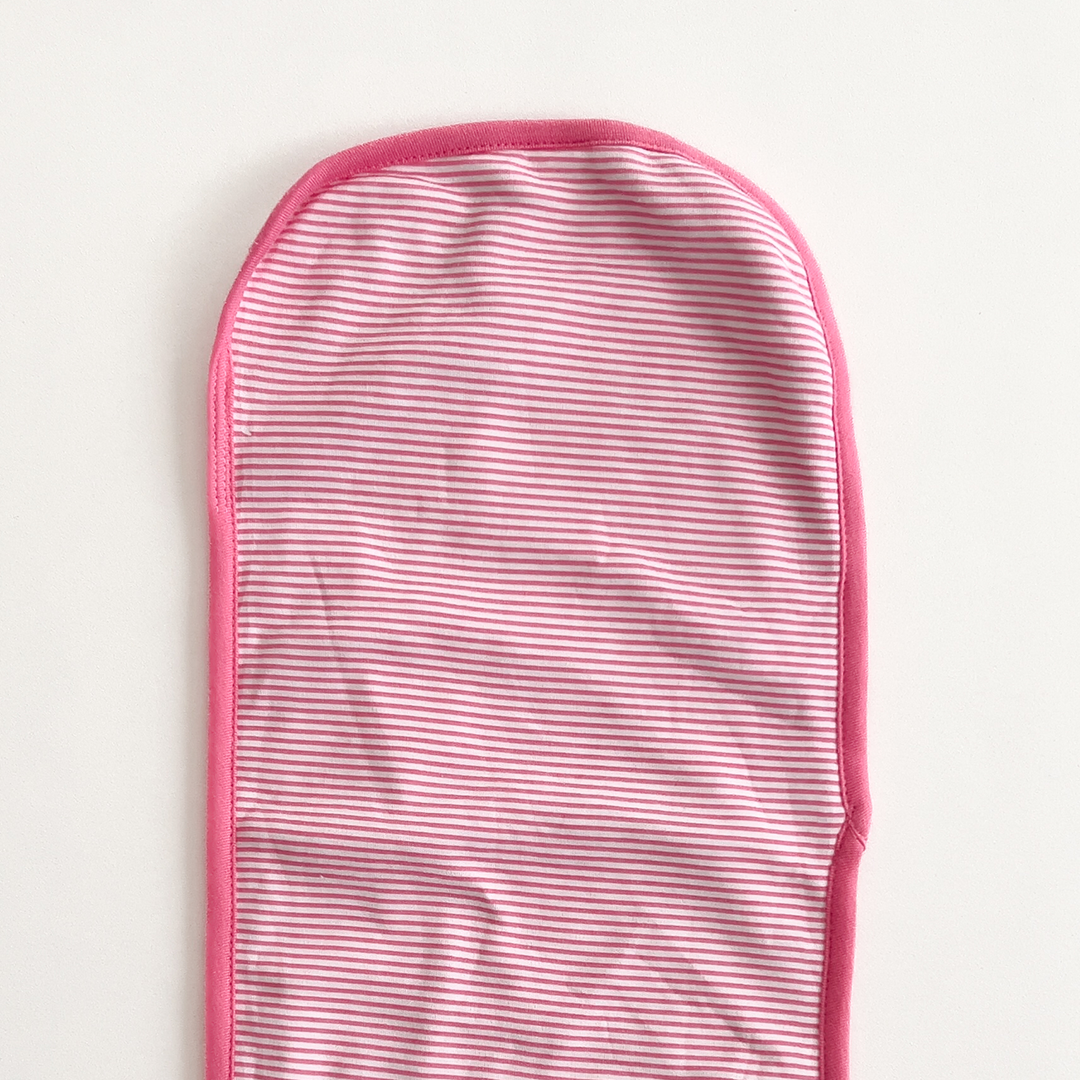 PINK AND WHITE STRIPED BURP CLOTH