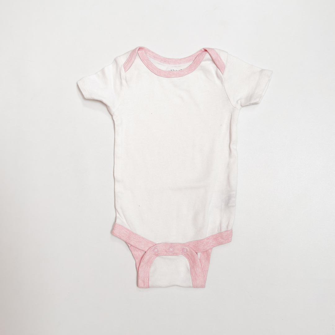 WHITE PINK ONESIE