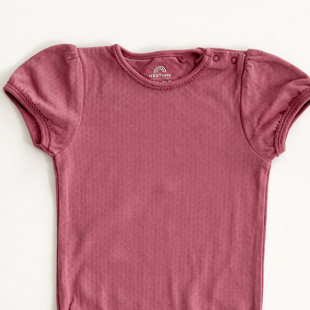 POINTELLE FABRIC WINE DREGS ONESIE