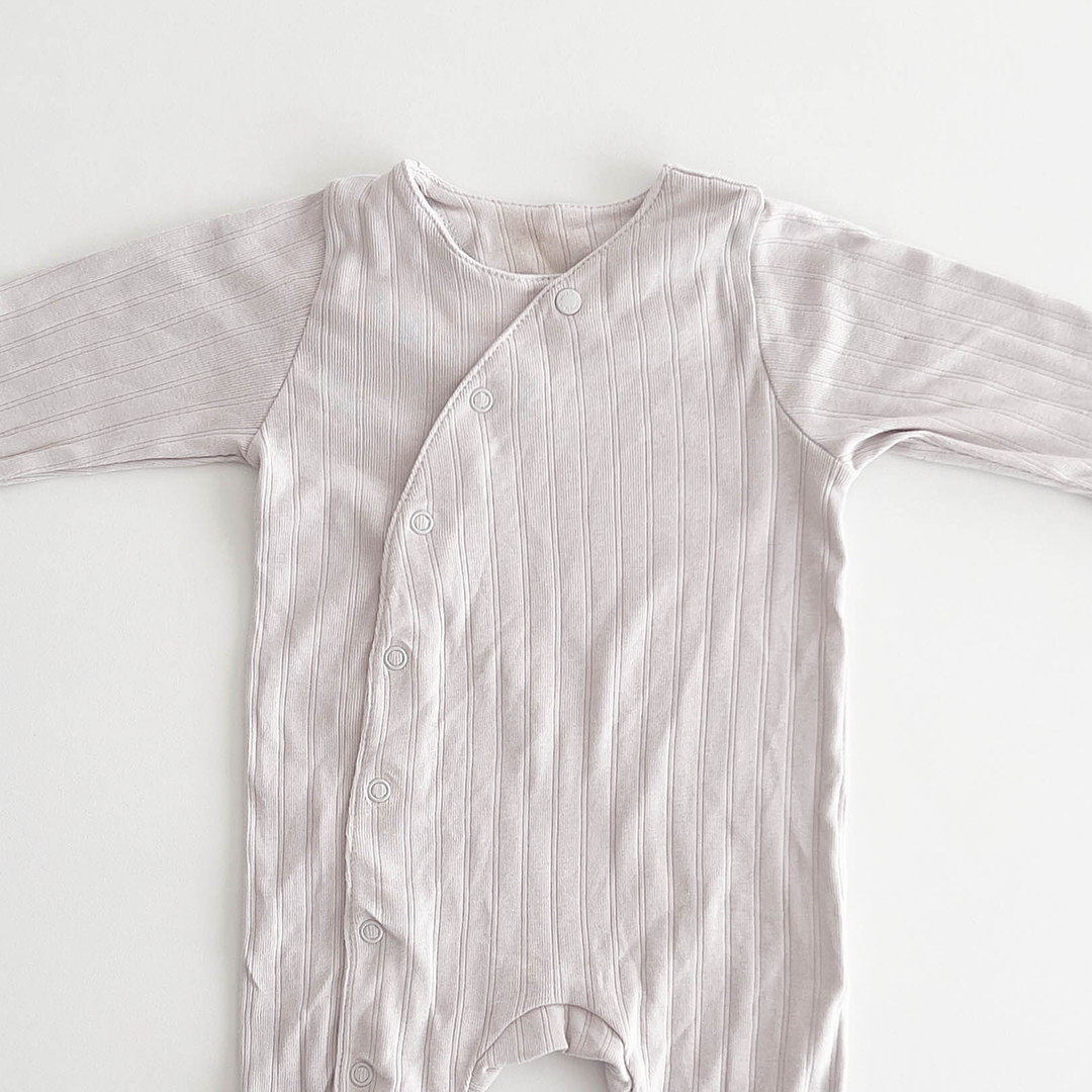 GREY RIBBED ROMPER
