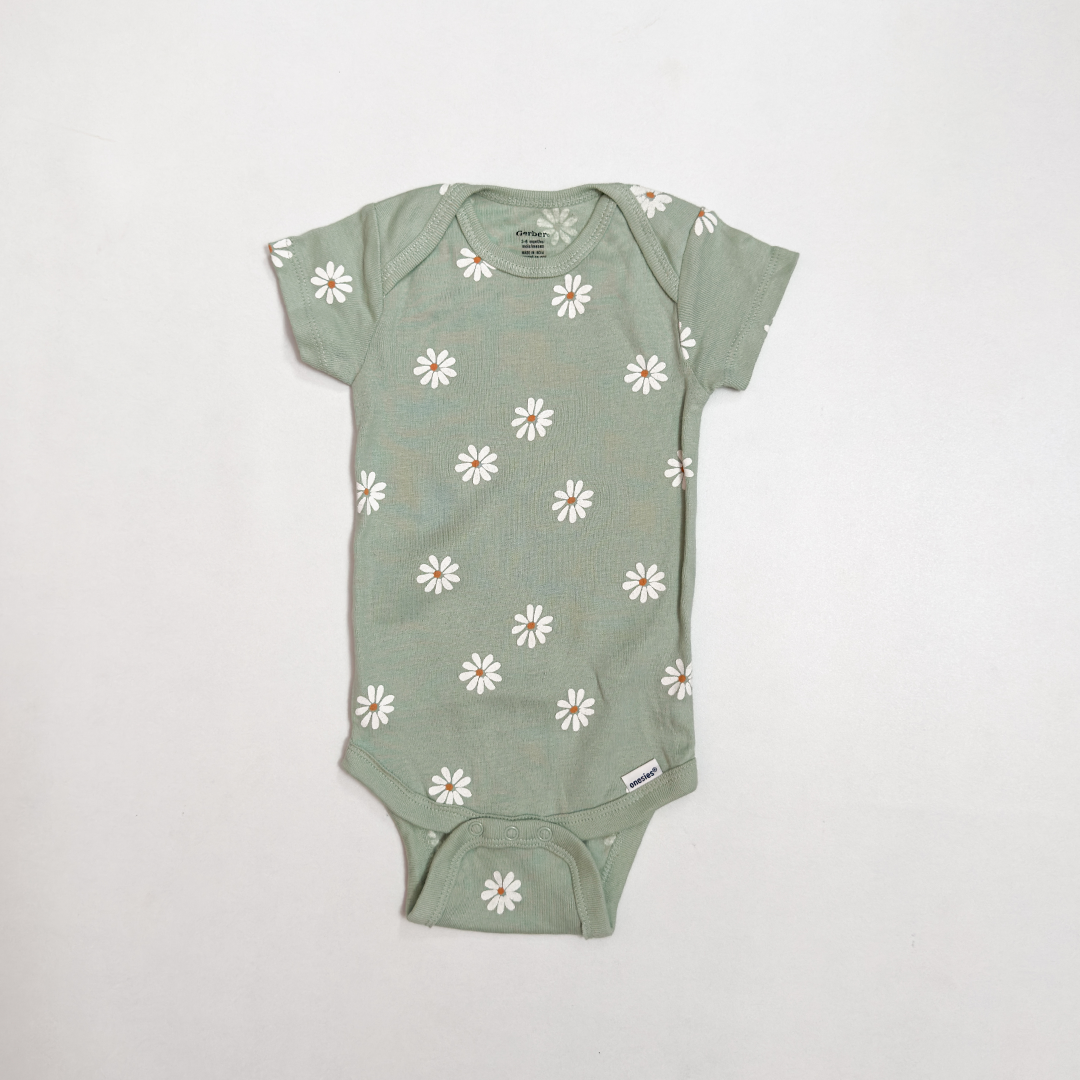 SAGE GREEN FLORAL ONESIE