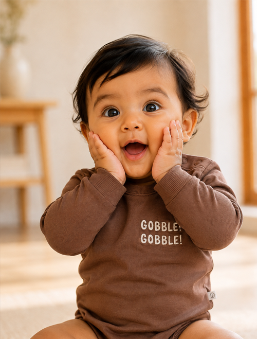 Brown boys onesie