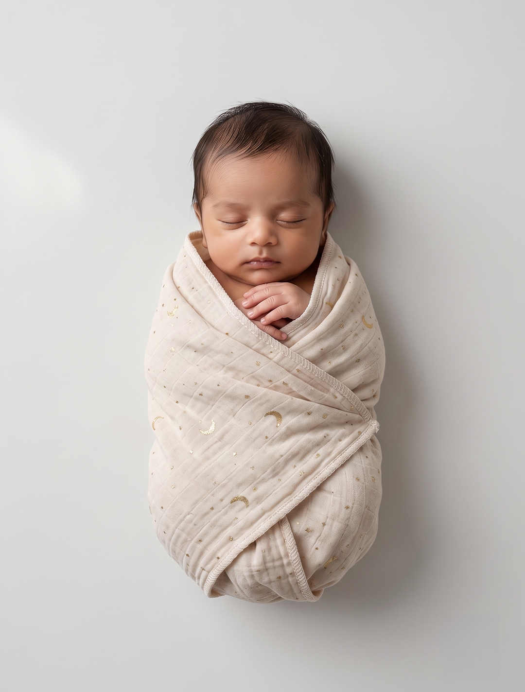 Off white star printed muslin swaddle