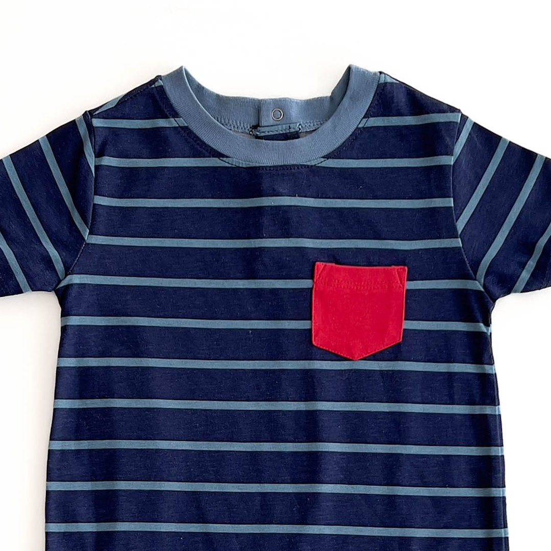 NAVY BLUE STRIPED JUMPSUIT