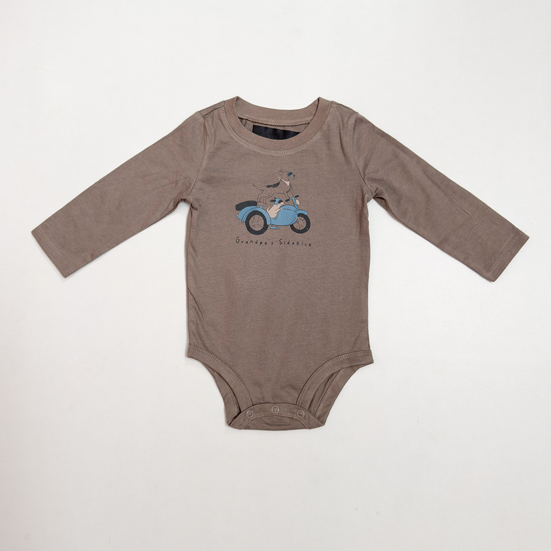 BROWN PRINTED ONESIE