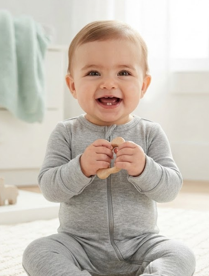 Grey 2 way zipper sleepsuit