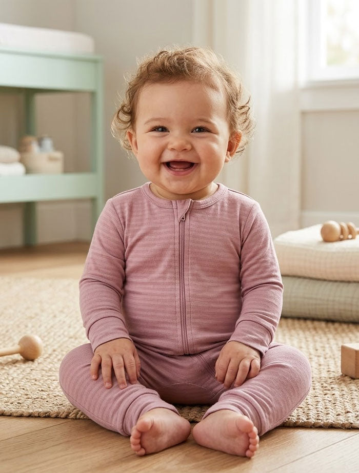 Light grape stripes viscous romper