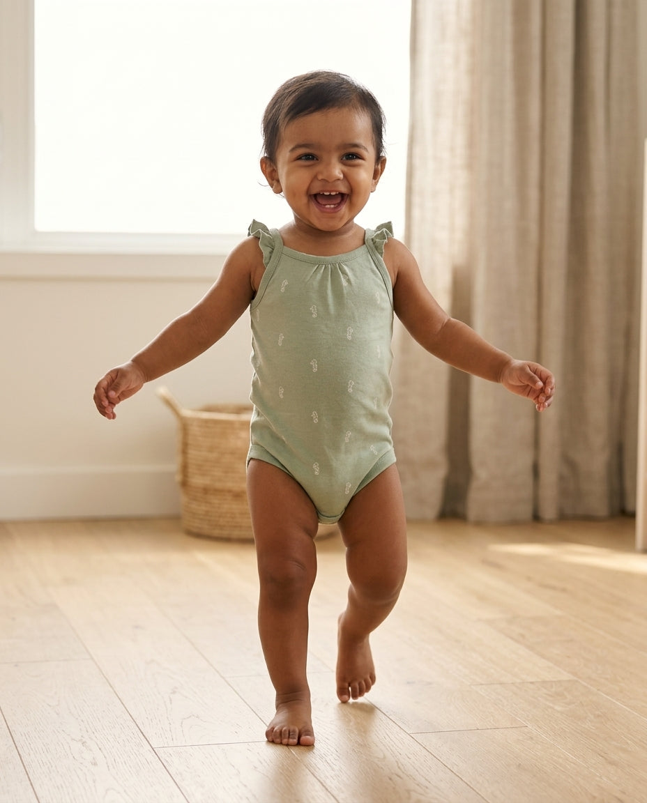 Sage green girls onesie