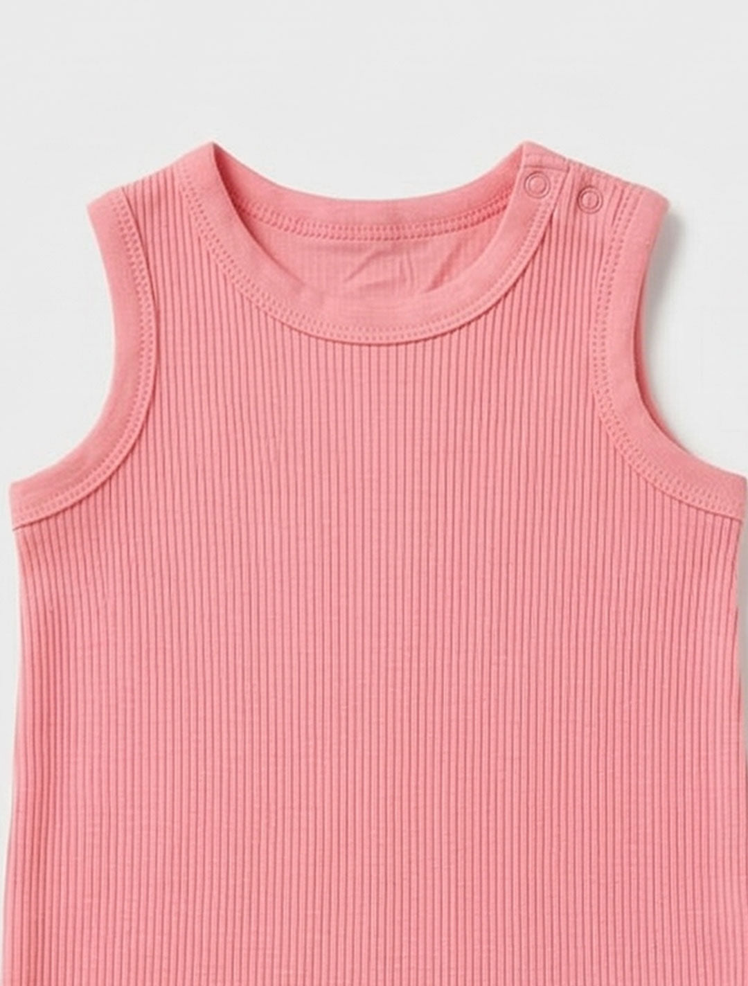 PINK PEACH RIBBED ROMPER