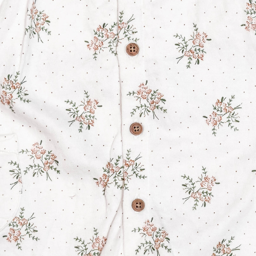 WHITE FLORAL PRINTED ROMPER