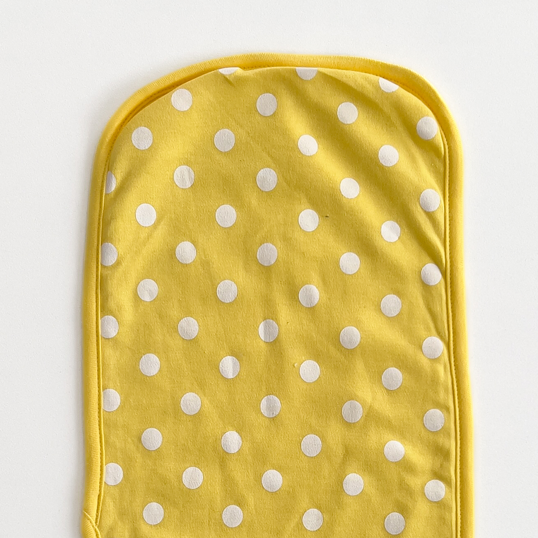 YELLOW POLKA DOTTED BURP CLOTH