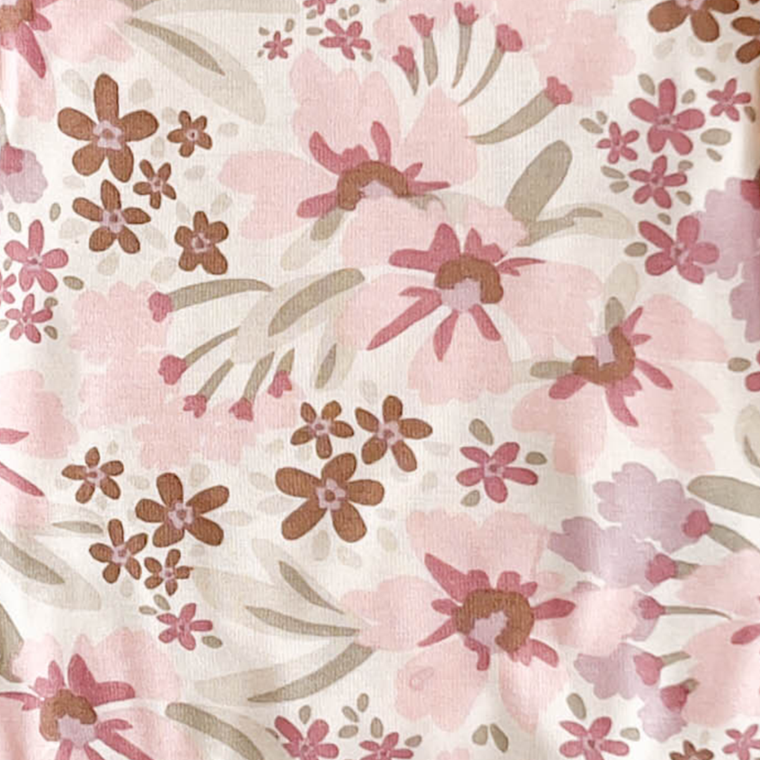 PASTEL PINK FLORAL ONESIE