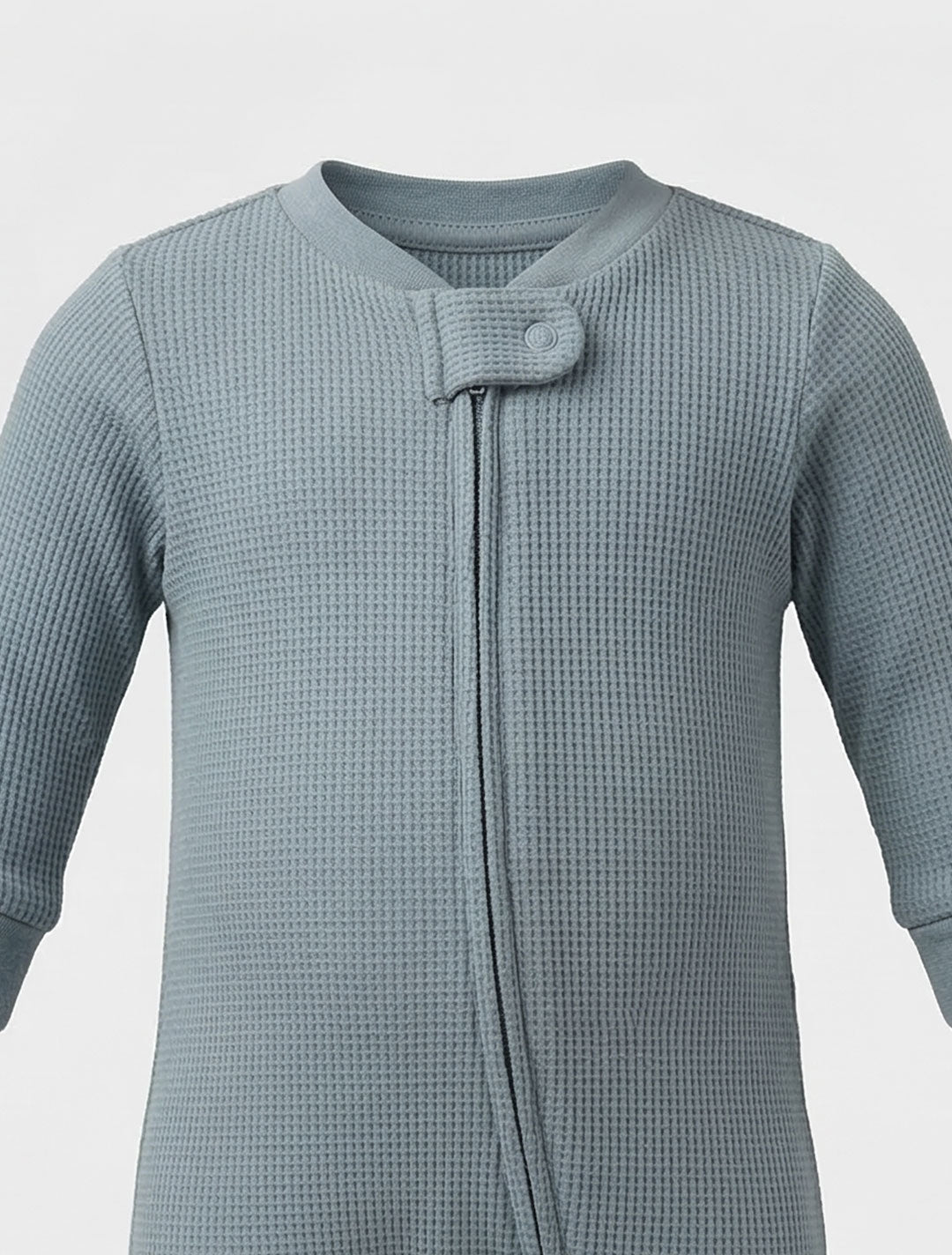 BLUE KNITTED 2 WAY ZIPPER SLEEPSUIT