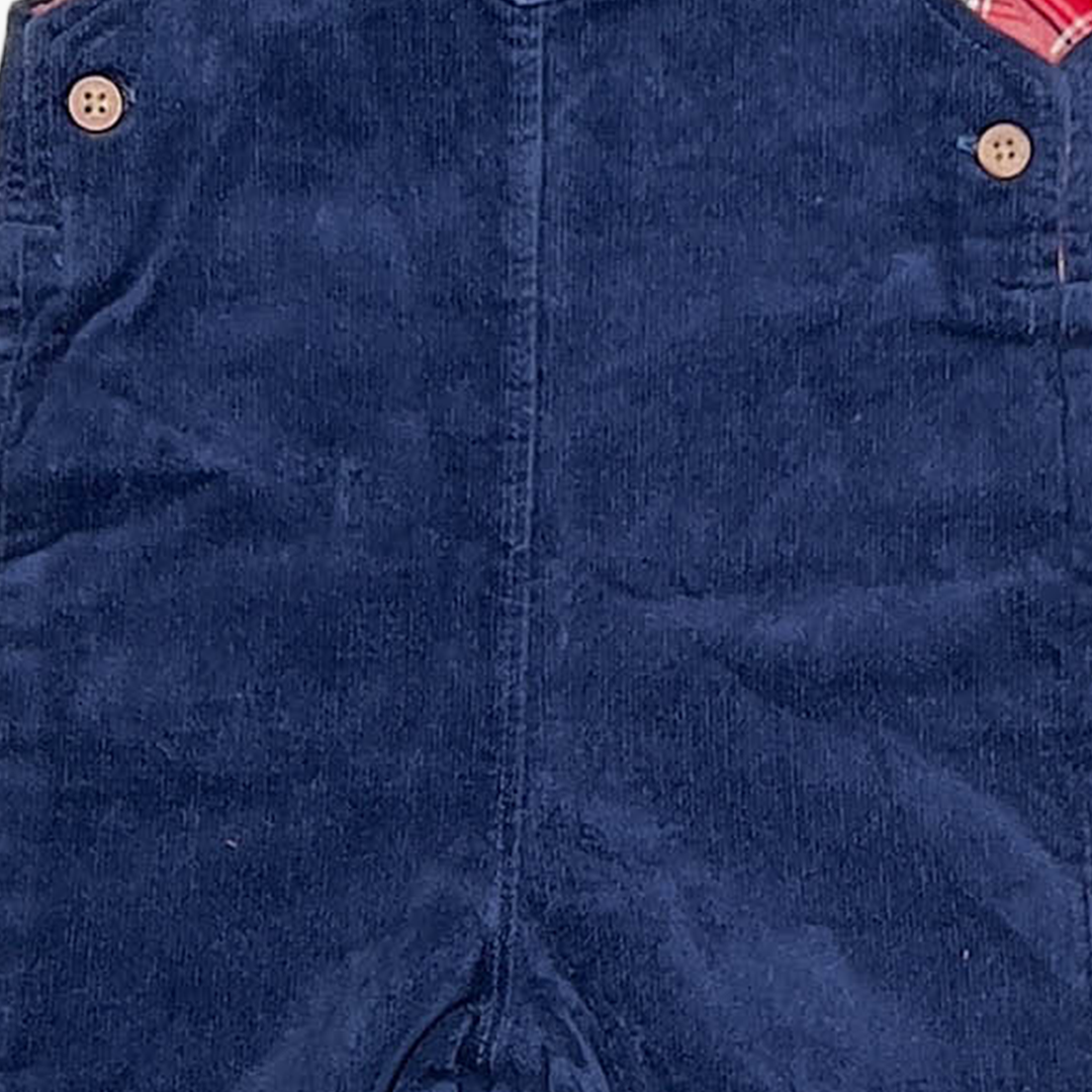 NAVY BLUE VELVET DUNGAREE
