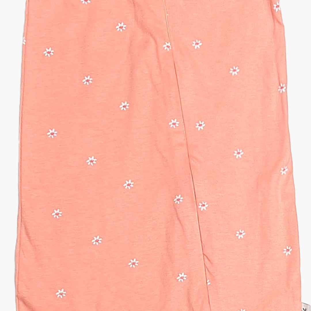 PEACHY ORANGE FLORAL PATTERNED SLEEPSUIT