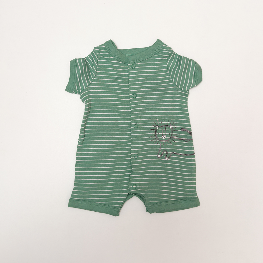 GREEN STRIPED JUMPSUIT