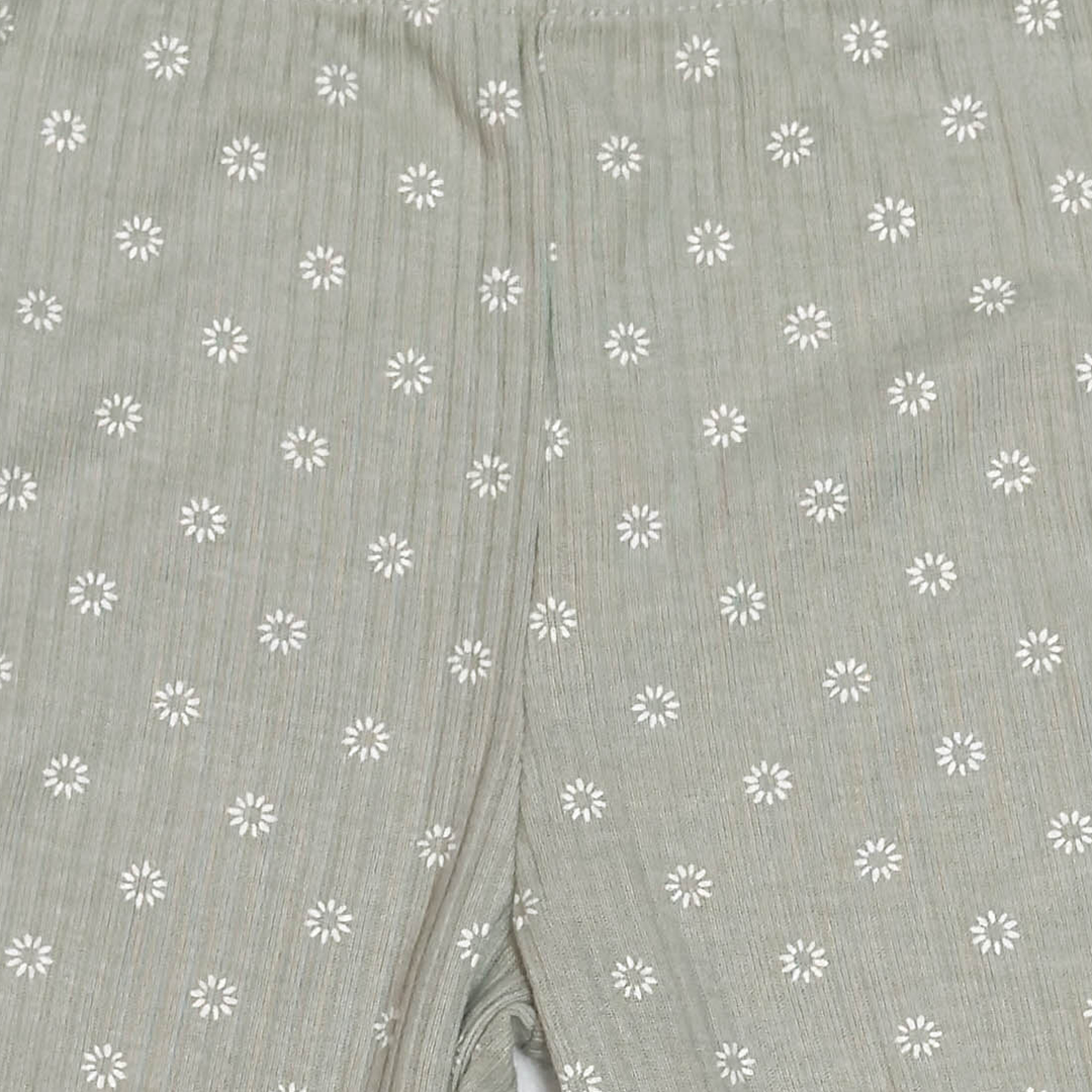 SAGE GREEN FLORAL RIBBED PANTS