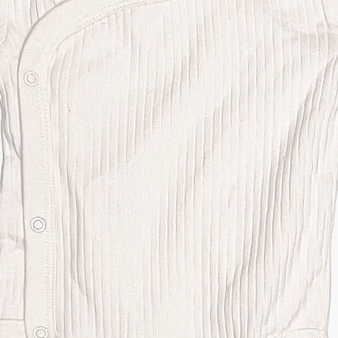 OFF WHITE RIBBED WRAP ONESIE