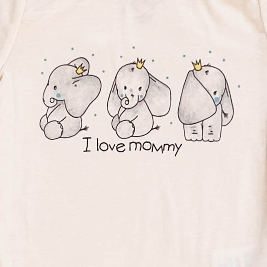 OFF WHITE ELEPHANT PRINTED ONESIE