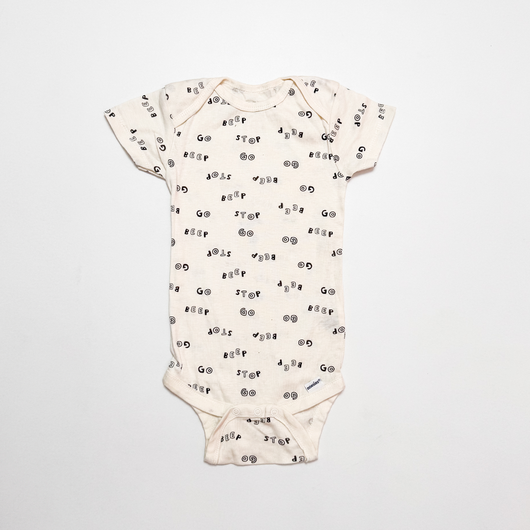 OFF WHITE PRINTED ONESIE