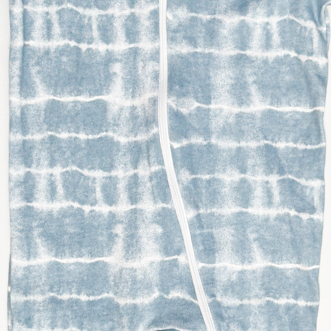BLUE DIED ZIPPER SLEEPSUIT
