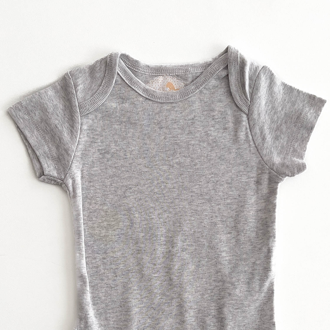 GREY PLAIN COTTON ONESIE