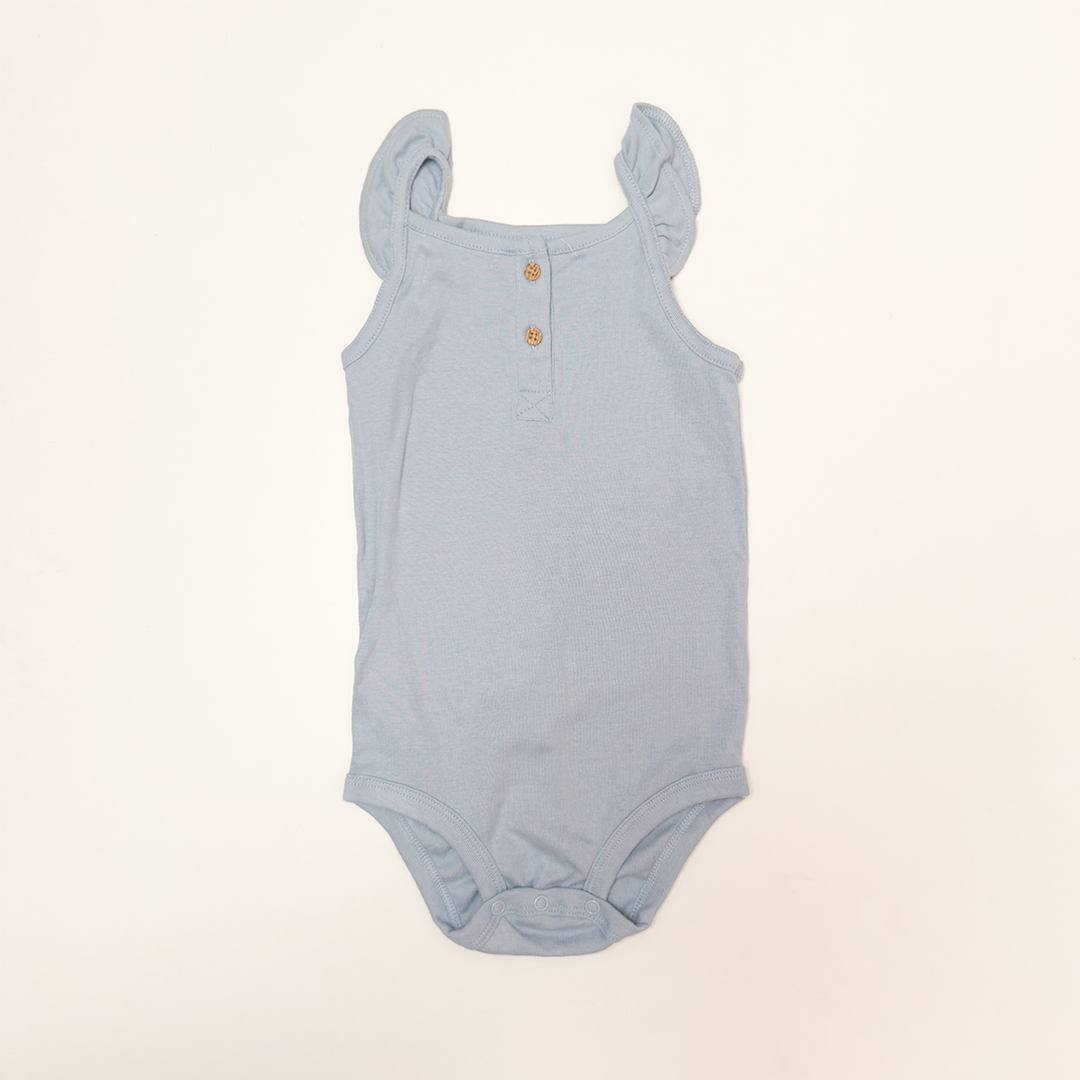 BLUE RUFFLES ONESIE