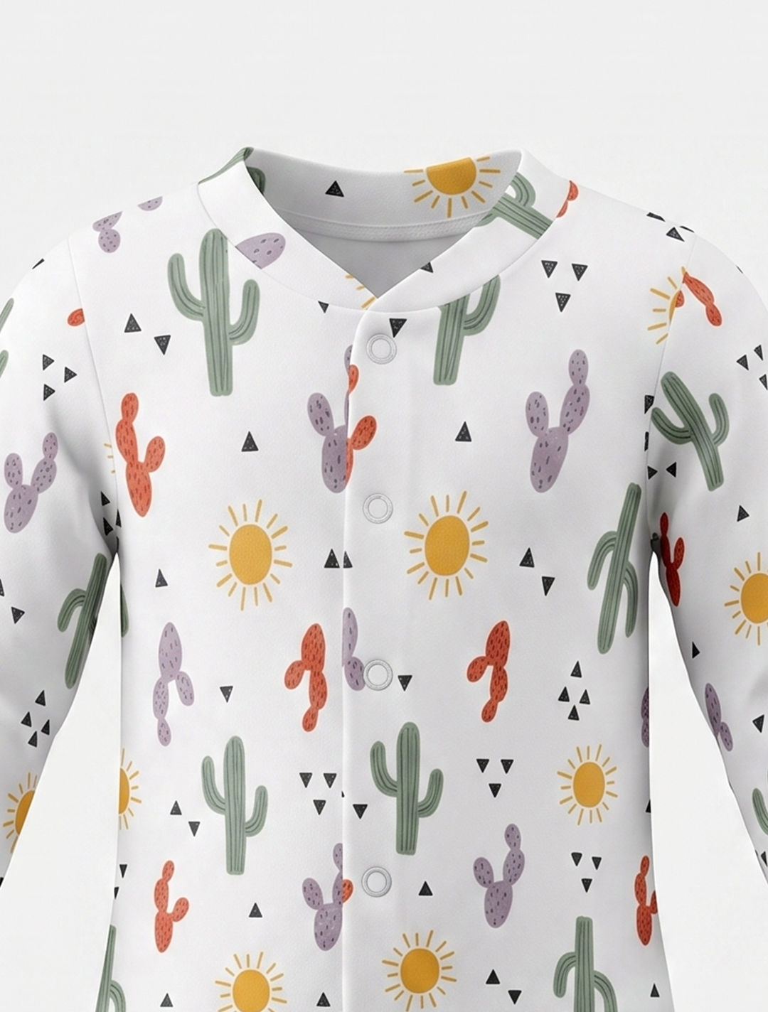 Green cactus printed sleepsuit